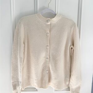 Uniqlo Cream Button-Up Knit Cardigan